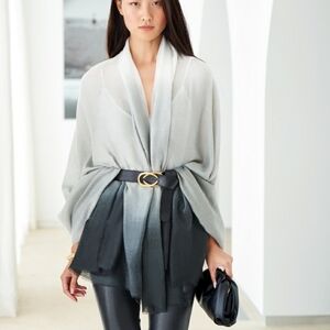 Carly‎ Cushnie Grey Horizon Ombre Scarf Shoulder Wrap